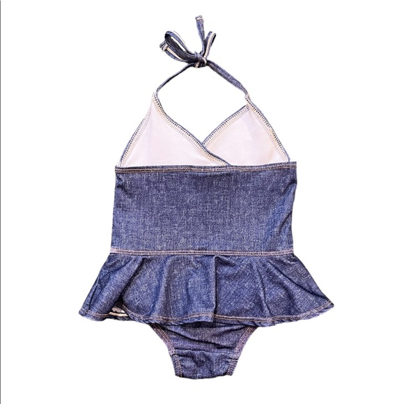 Penelope Mack Denim Girls One piece Swimsuit. - Picture 3 of 3